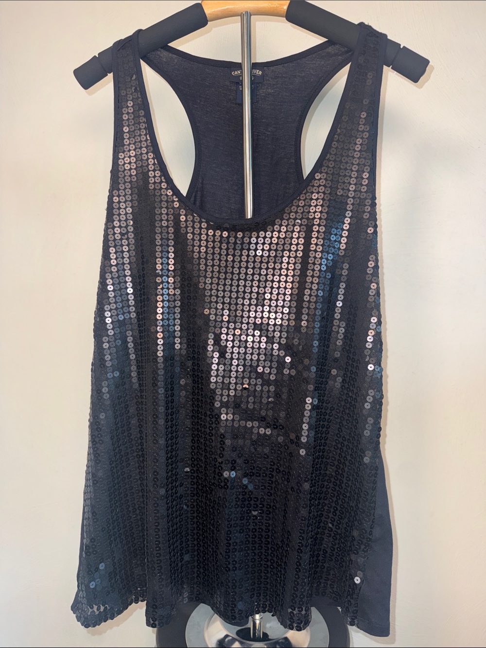 Canyon River Blues Black Sequin Racerback Tank